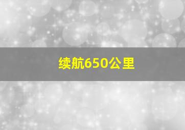 续航650公里