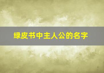 绿皮书中主人公的名字