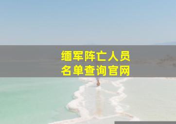 缅军阵亡人员名单查询官网