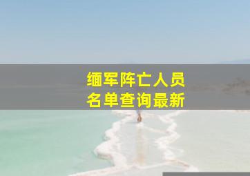 缅军阵亡人员名单查询最新