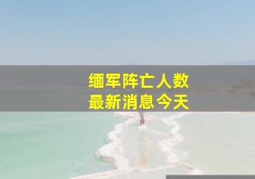 缅军阵亡人数最新消息今天