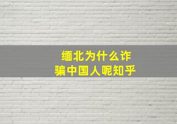 缅北为什么诈骗中国人呢知乎