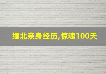 缅北亲身经历,惊魂100天