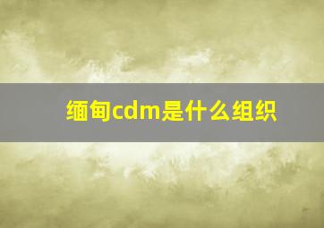 缅甸cdm是什么组织