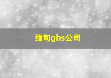 缅甸gbs公司