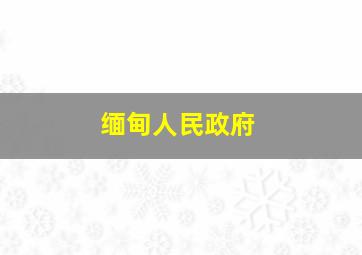 缅甸人民政府