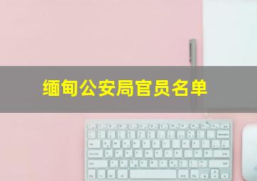 缅甸公安局官员名单