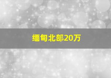 缅甸北部20万