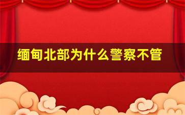 缅甸北部为什么警察不管