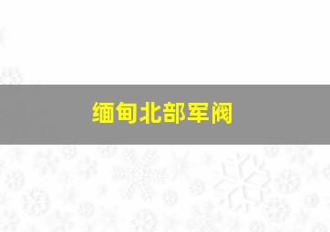 缅甸北部军阀