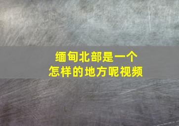 缅甸北部是一个怎样的地方呢视频