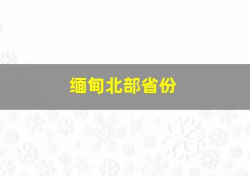 缅甸北部省份