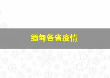 缅甸各省疫情