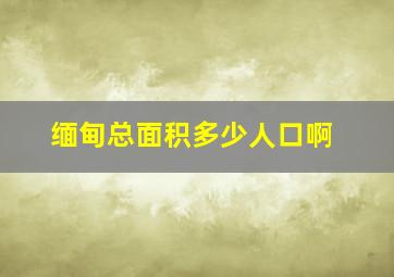 缅甸总面积多少人口啊