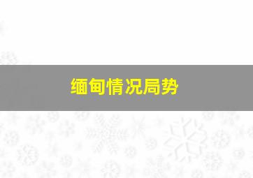 缅甸情况局势