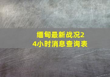 缅甸最新战况24小时消息查询表