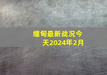 缅甸最新战况今天2024年2月