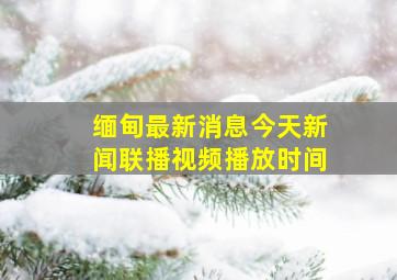 缅甸最新消息今天新闻联播视频播放时间