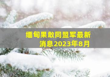 缅甸果敢同盟军最新消息2023年8月