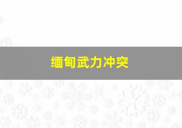 缅甸武力冲突