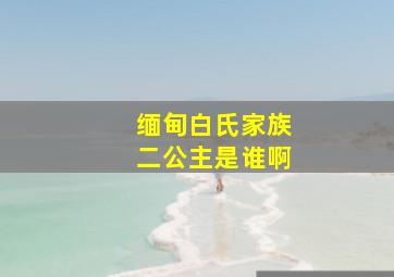 缅甸白氏家族二公主是谁啊