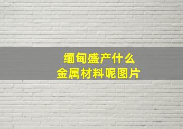 缅甸盛产什么金属材料呢图片