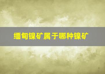 缅甸镍矿属于哪种镍矿