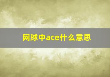 网球中ace什么意思