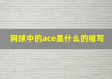 网球中的ace是什么的缩写