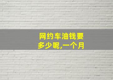 网约车油钱要多少呢,一个月