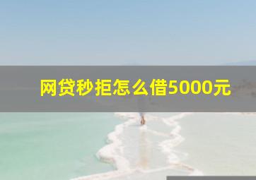 网贷秒拒怎么借5000元