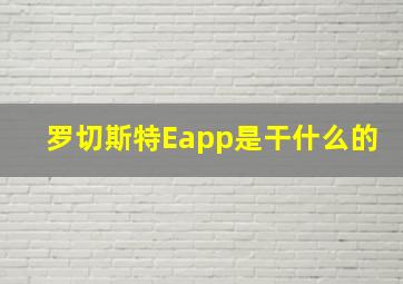 罗切斯特Eapp是干什么的