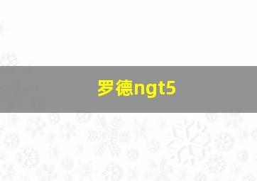 罗德ngt5