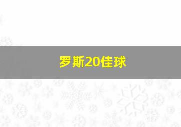 罗斯20佳球