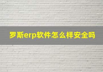 罗斯erp软件怎么样安全吗