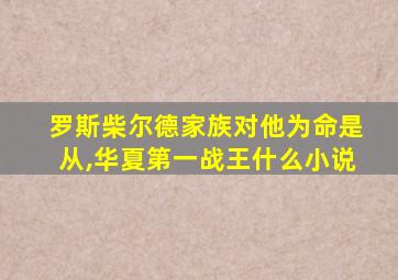 罗斯柴尔德家族对他为命是从,华夏第一战王什么小说