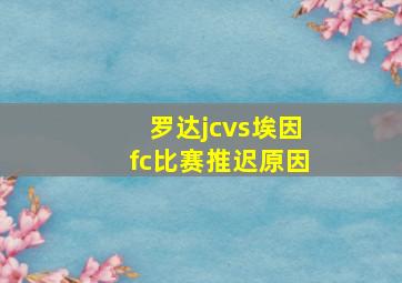 罗达jcvs埃因fc比赛推迟原因