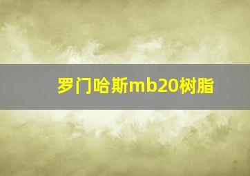 罗门哈斯mb20树脂