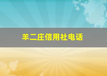 羊二庄信用社电话