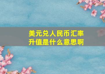 美元兑人民币汇率升值是什么意思啊