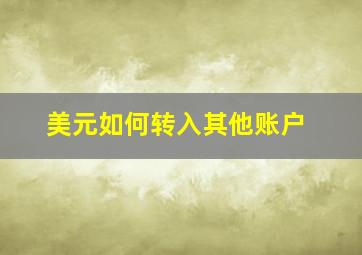 美元如何转入其他账户