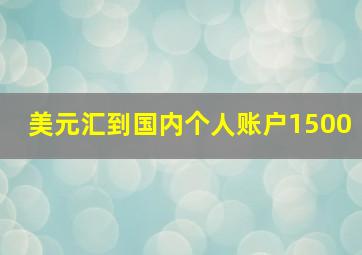 美元汇到国内个人账户1500