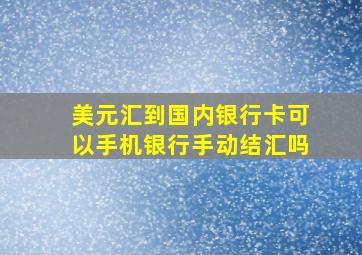 美元汇到国内银行卡可以手机银行手动结汇吗