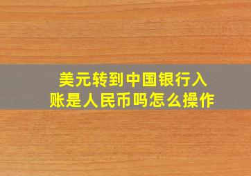 美元转到中国银行入账是人民币吗怎么操作