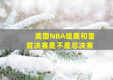 美国NBA雄鹿和雷霆决赛是不是总决赛