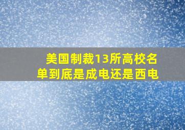 美国制裁13所高校名单到底是成电还是西电