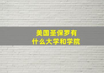 美国圣保罗有什么大学和学院