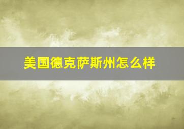 美国德克萨斯州怎么样