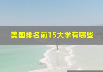 美国排名前15大学有哪些