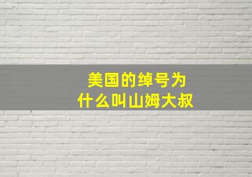 美国的绰号为什么叫山姆大叔